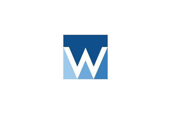 Blue Letter w Logo - Walker - Letter W Logo ~ Logo Templates ~ Creative Market