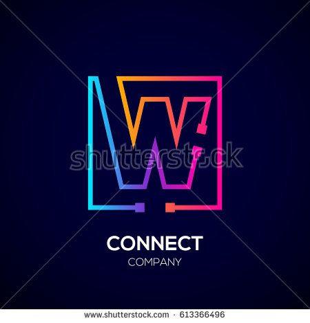 Blue Letter w Logo - Letter W logo, Square shape, Colorful, Technology and digital ...