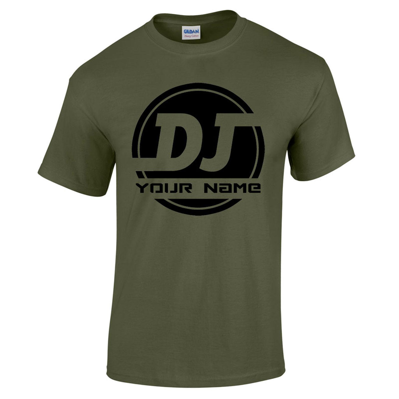 Your DJ Logo - Personalised DJ Logo ADD YOUR NAME Rave House Grime D&B Music Mens T ...