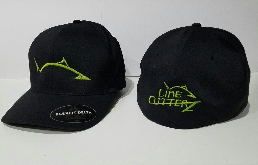 LC Baseball Logo - NEW* Flexfit Black Delta Hat with LC Pro Fish Logo. Line Cutterz