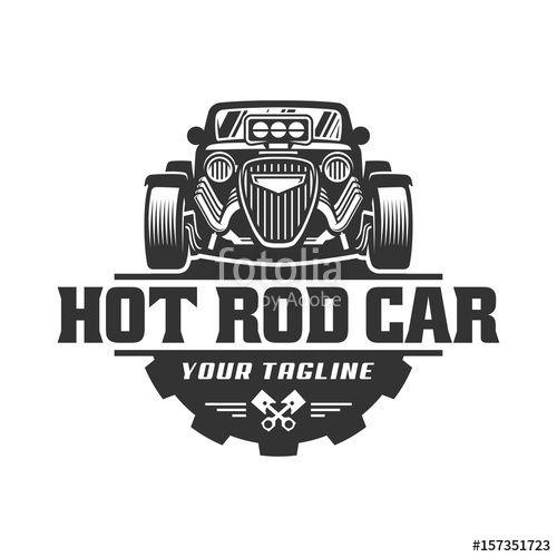 Hot Rod Logo - Hot Rod car logo, HotRod vector emblem, Vector Hot Rod car logo ...