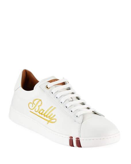 Bally Shoes Logo - Bally Men'S Winston Logo Embroidered Low Top Sneakers In White