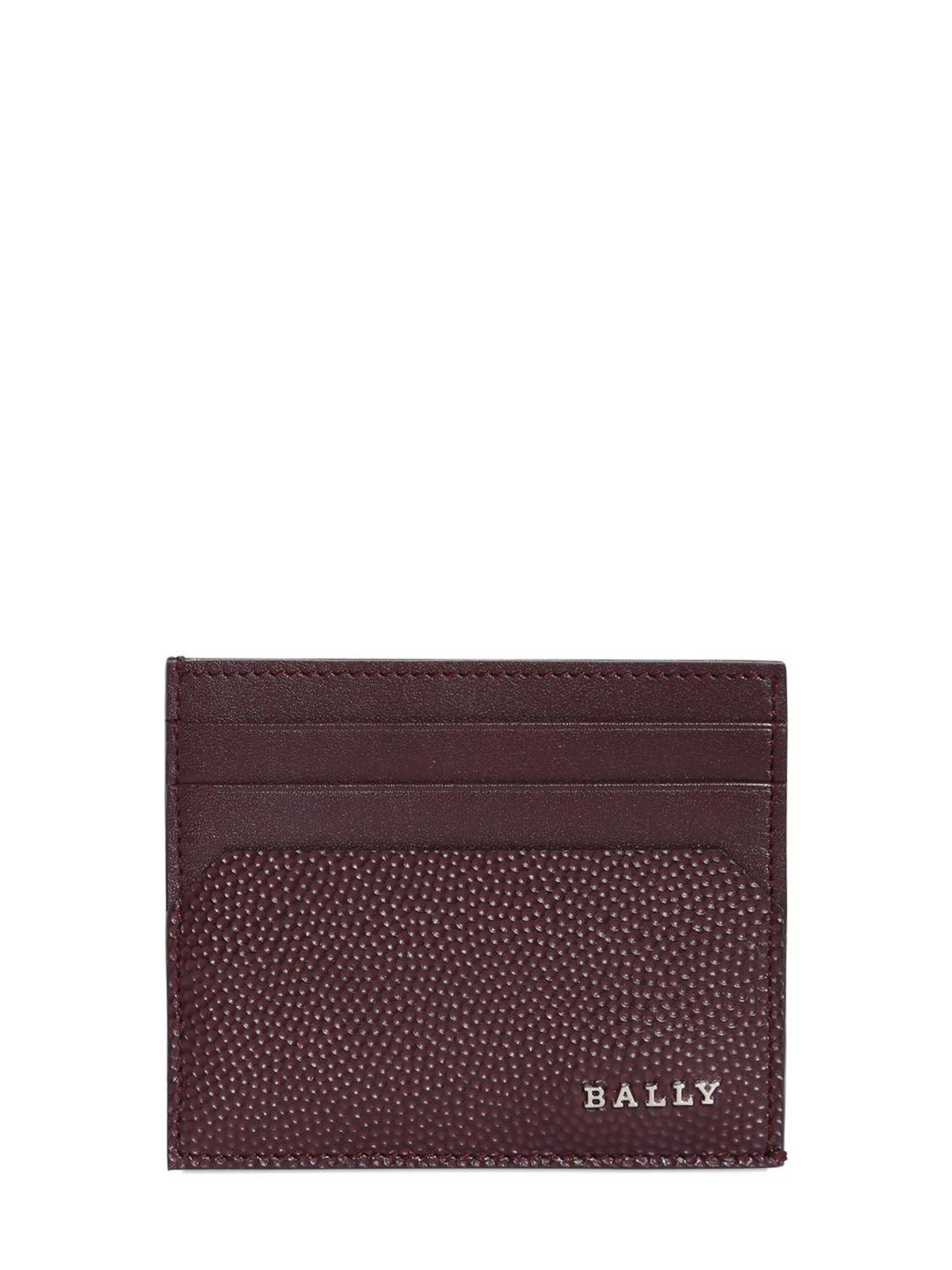 Bally Shoes Logo - bally logo detail leather card holder bordeaux men accessories,bally ...