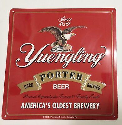 Eagle in Red Square Logo - Yuengling Porter Beer Eagle Logo Red Metal Beer Sign 16” Square ...