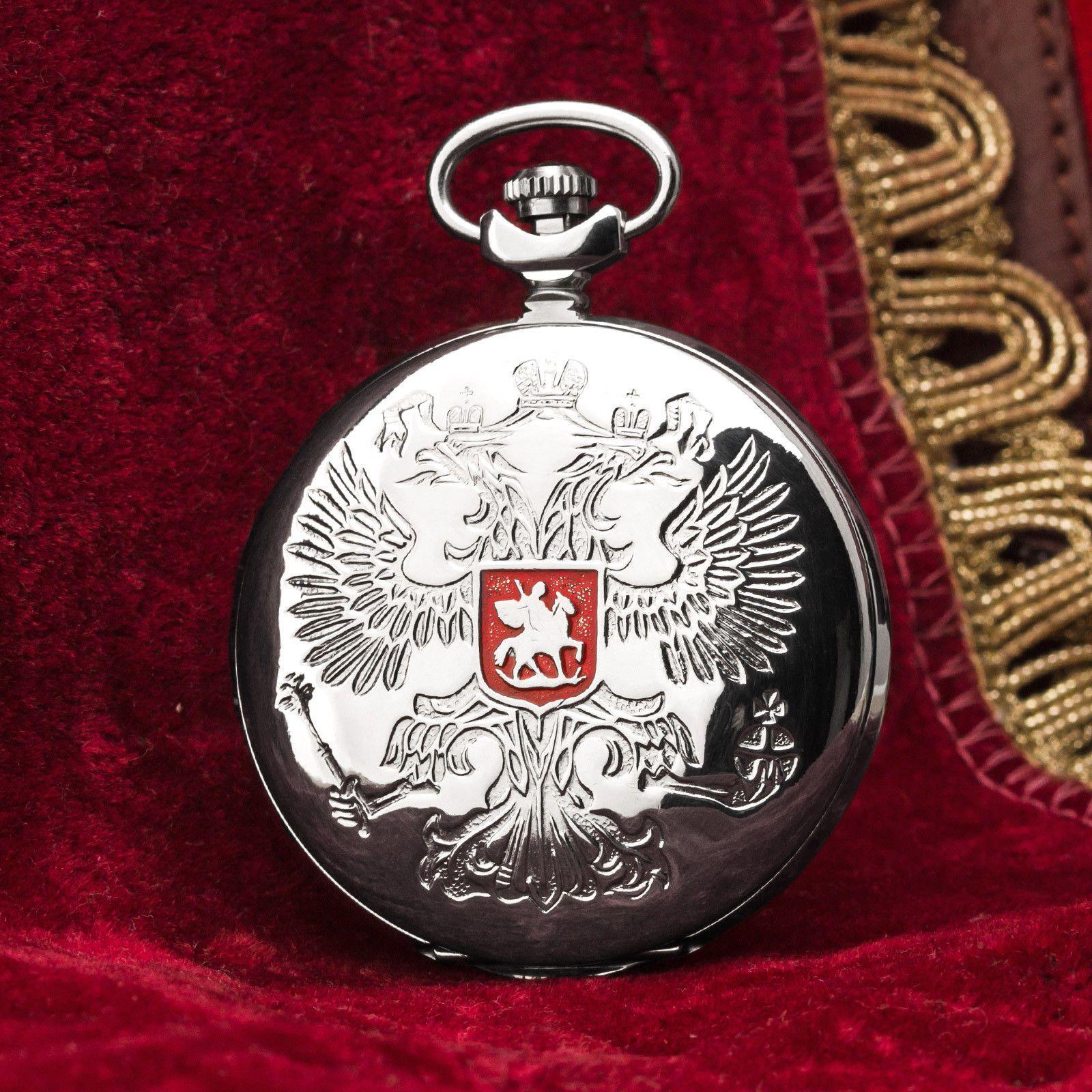 Eagle in Red Square Logo - Pocket Watch Moscow Double Headed Eagle Kremlin Red Spots Dome ...