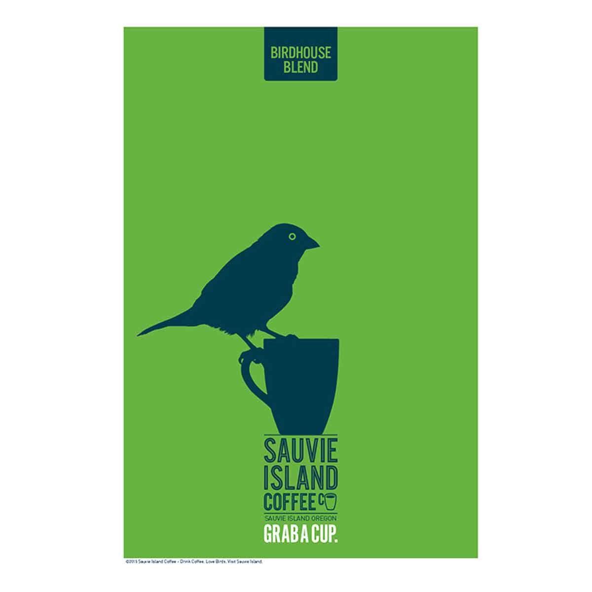 Green Crow Logo - Sauvie Island Green Bird Poster | Made In Oregon