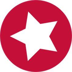 Red Circle with White Star Logo - Best Cutout, Diecut plate, embossing folding, textur diecut