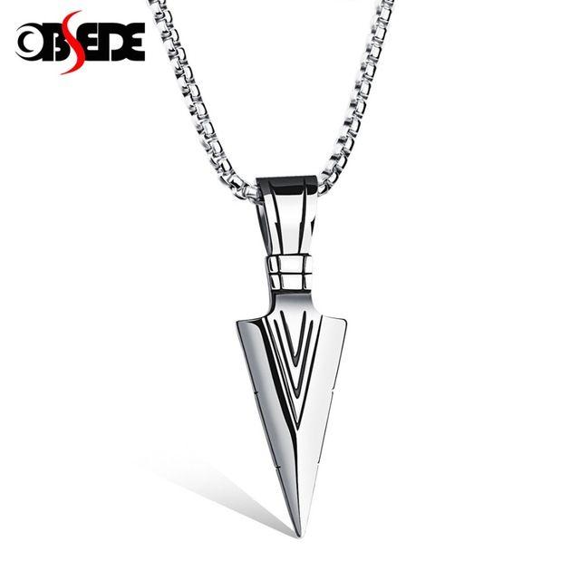 Arrow Spear Logo - OBSEDE Punk Titanium Steel Necklace Charms Spear Arrow Pendants ...
