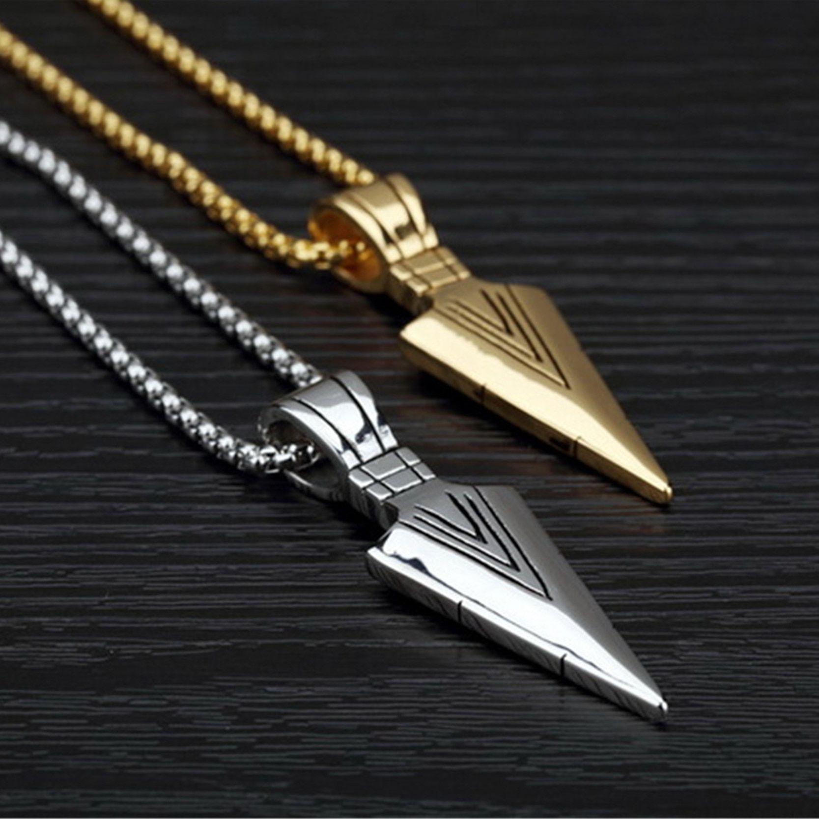Arrow Spear Logo - OBSEDE Punk Titanium Steel Necklace Charms Spear Arrow Pendants ...
