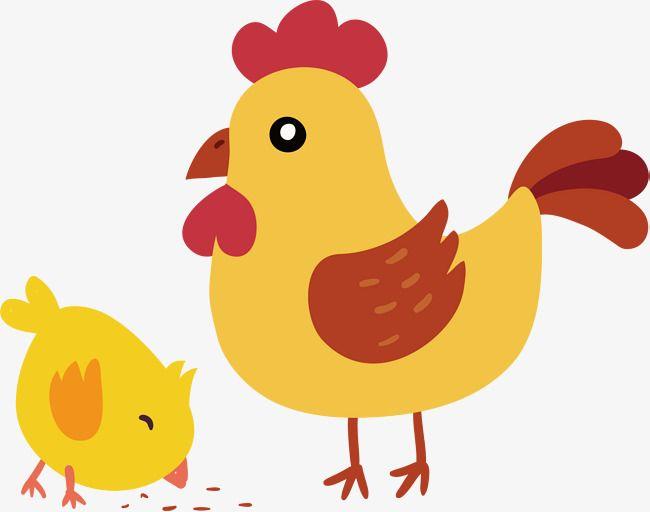 Red and Yellow Chicken Logo - Cute Hen And Little Yellow Chicken, Chicken Vector, Vector Material ...