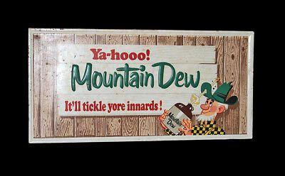 Vintage Mountain Dew Logo - VINTAGE MOUNTAIN Dew Wooden Soda Crate Hillbilly Logo - $150.00