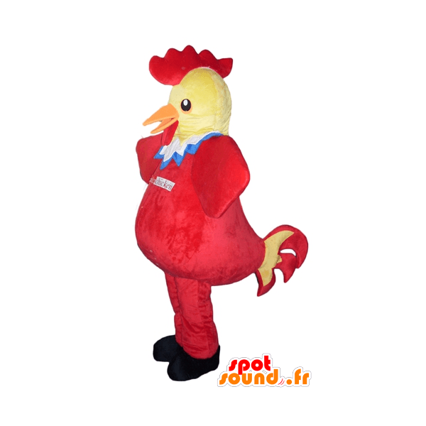 Red and Yellow Chicken Logo - Purchase Yellow Chicken mascot, red, blue and white giant in Mascot ...