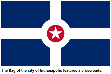 Red Circle with White Star Logo - Flag of Indy, anthem, 'Indiana' movie and other symbolism