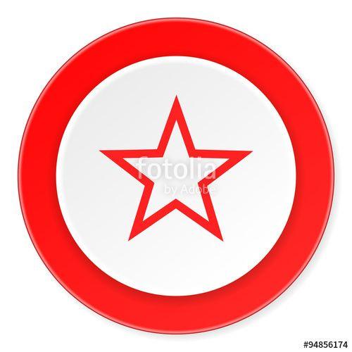 Red Circle with White Star Logo - star red circle 3d modern design flat icon on white background ...