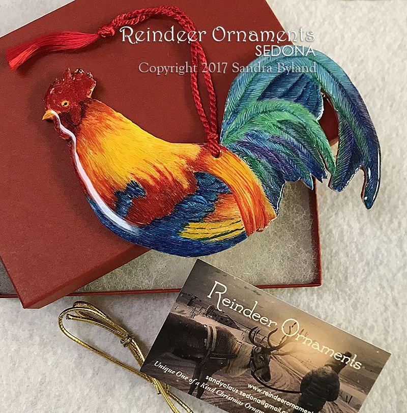 Red and Yellow Chicken Logo - ROOSTER CHRISTMAS ORNAMENT Chicken Ornament Red Yellow Green Blue ...