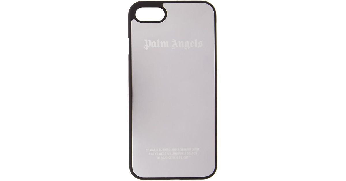 Silver Phone Logo - Palm Angels Silver Metallic Logo iPhone 7 Case in Metallic