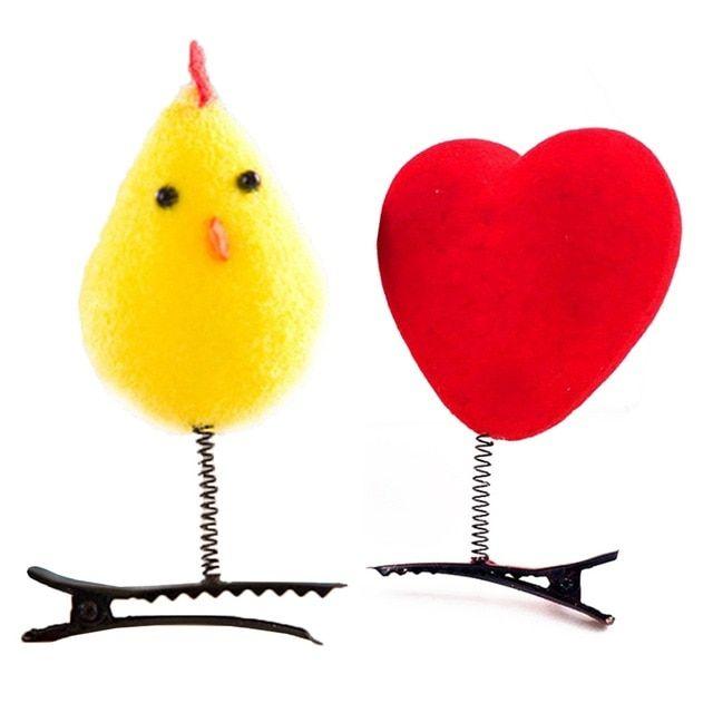 Red and Yellow Chicken Logo - Hot Selling Cute Chicks Red Heart Hairpin Spring Small Yellow ...
