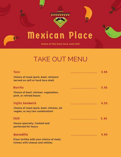 Red and Yellow Chicken Logo - Yellow and Red Illustrated Chilies Mexican Restaurant Take Out Menu ...