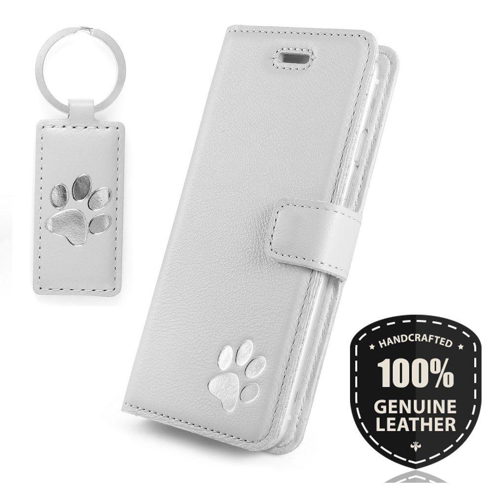 Silver Phone Logo - Premium GENUINE LEATHER Pastell FLIP WALLET CASE - GREY - Silver ...
