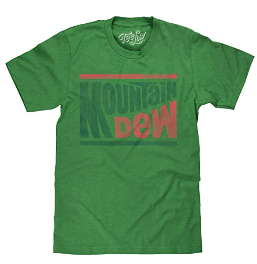 Vintage Mountain Dew Logo - Amazon.com: Tee Luv Mountain Dew T-Shirt - Licensed Mt. Dew Vintage ...