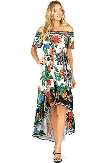 Flying Tomato Clothing Logo - Flying Tomato Women's Off Shoulder Hi-Low Floral Dress at Amazon ...