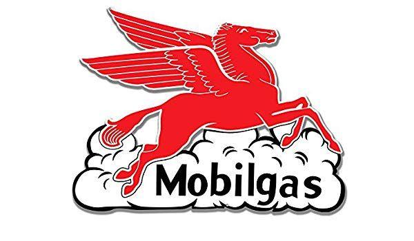 Mobil Gas Station Logo - Mobilgas Pegasus Flying Horse In Cloud Gas Station Sign