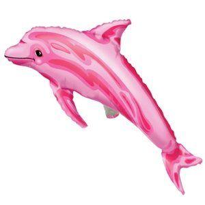 Transparent Pink Dolphin Logo - Transparent Pink Dolphin Shaped 37 Mylar Balloon $6.99