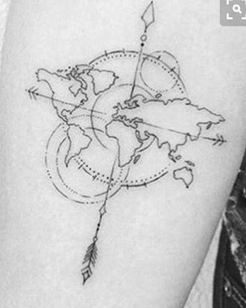Vintage Compass Logo - Tattoo map and compass. Tattoos. Tattoos, Map tattoos