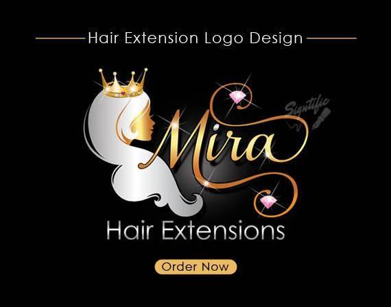 Gold and Silver Logo - Hair Extensions Logo, Hair Collection Logo, Gold and silver Logo