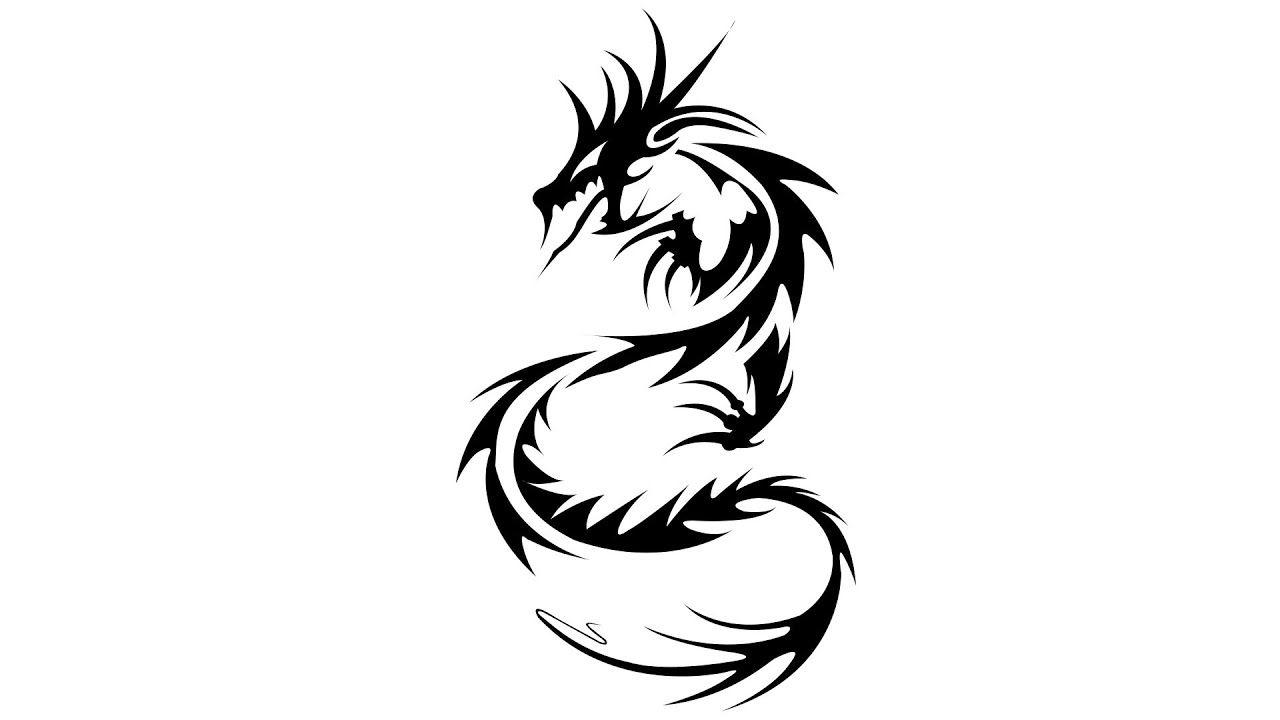 Cool Simple Dragons Logo - How to Draw a Dragon Tattoo - YouTube
