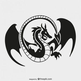 Cool Simple Dragons Logo - Dragon Tattoo Vectors, Photos and PSD files | Free Download