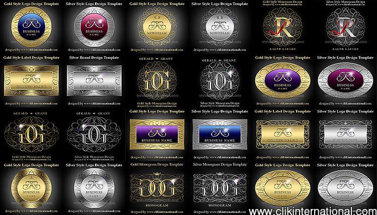 Gold and Silver Logo - Collection of Metallic Brands, Labels, Logos and Monograms Design