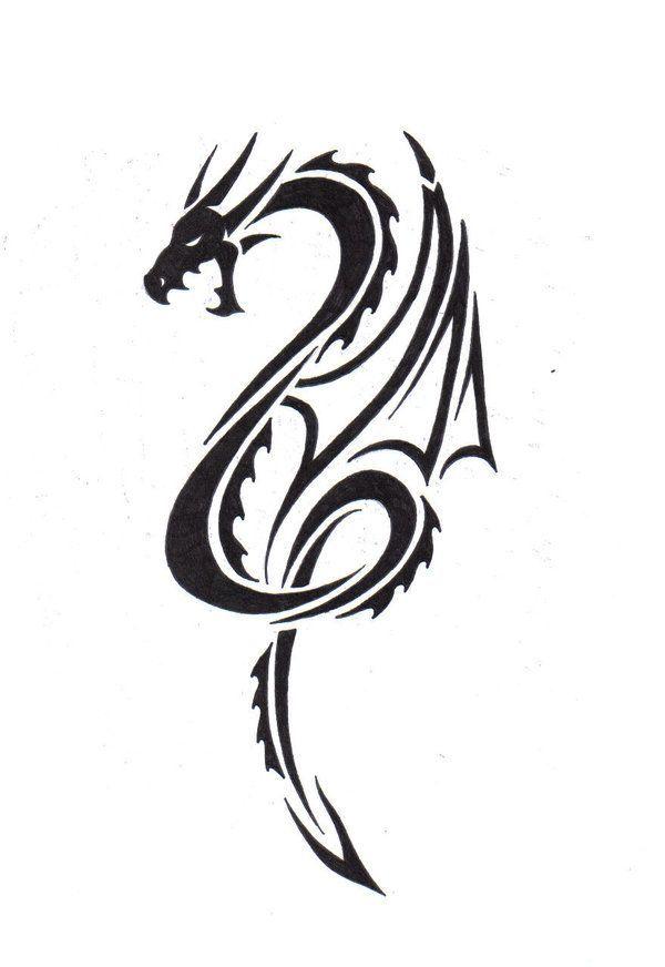 Cool Simple Dragons Logo - Tribal Dragon. Tattoo ideas. Tattoos
