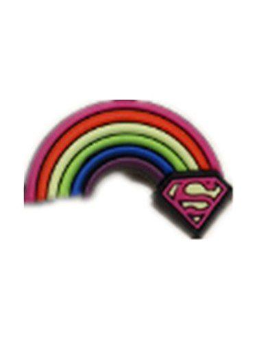 Rainbow Superman Logo - Buy TBOP PIN Cartoon Soft PVC Badge Harajuku Brooch Rainbow Superman