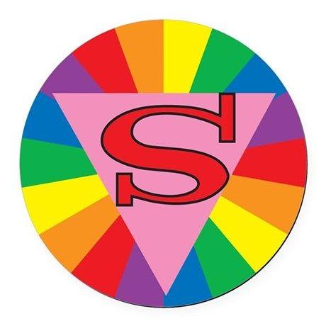 Rainbow Superman Logo - RS Rainbow Superman Logo Round Car Magnet