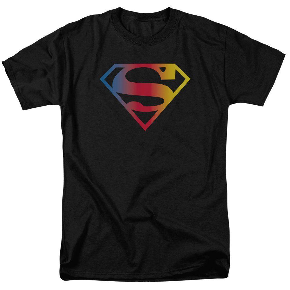 Rainbow Superman Logo - Amazon.com: Superman Logo Gradient Rainbow Shirt: Clothing