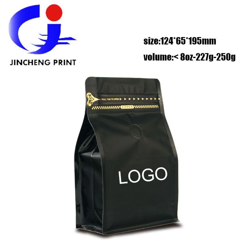 Tear Open Logo - Free shipping new design black paper coffee packaging zipper bag ...