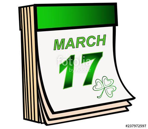 Tear Open Logo - Patrick's Day. The green tear-off calendar is open on March 17, the ...