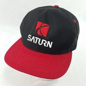 Red Auto Company Logo - Saturn Snapback Hat Car Company Logo Red Black Vintage 90s Swingster