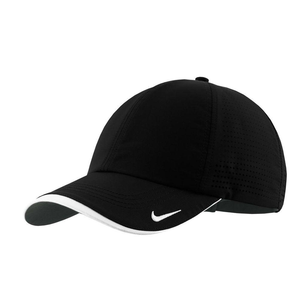 Black Swoosh Logo - Nike Golf Dri-FIT Black Swoosh Perforated Cap
