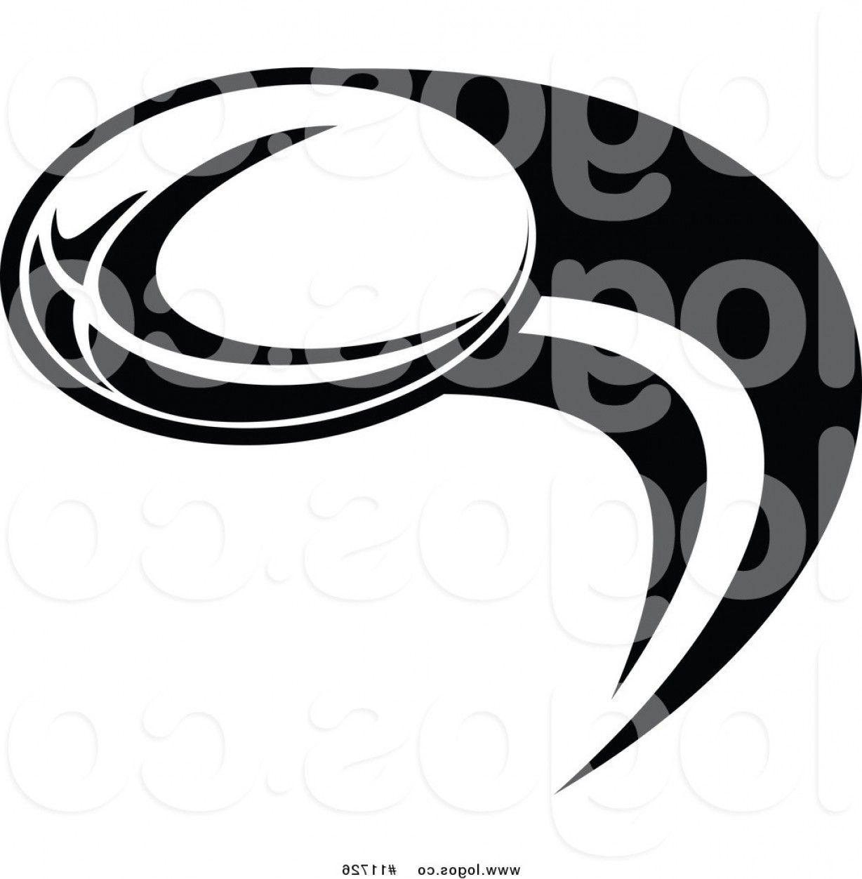 Black Swoosh Logo - Royalty Free Vector Of A Black And White Rugby Ball Swoosh Logo By ...