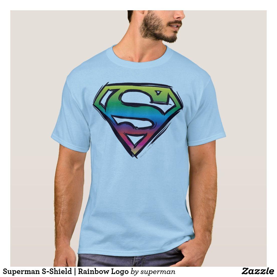 Rainbow Superman Logo - Superman S-Shield | Rainbow Logo T-Shirt | Superman - Iconic S ...