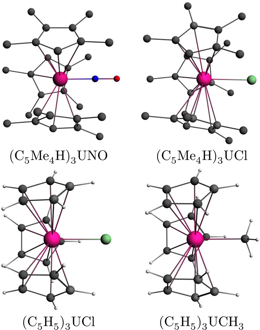 Red Purple Green Blue U Logo - U(IV) complexes studied in this work (optimized structures): purple