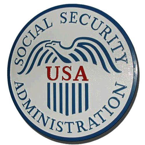 Social Security Logo - Social Security Administration (SSA) wooden plaque seals & podium