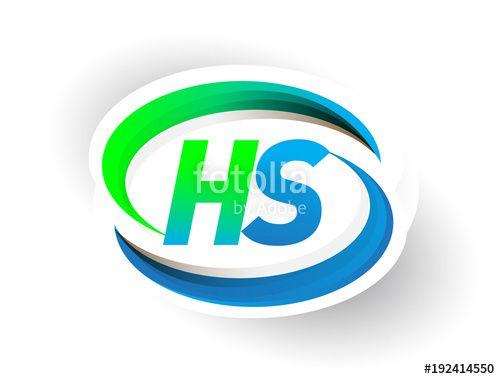 H&S Company Logo - initial letter HS logotype company name colored blue and green