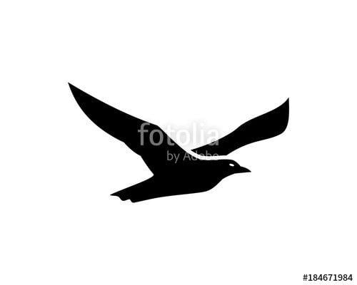 Bird Silhouette Logo - Black Albatross Flying Bird Illustration Logo Silhouette