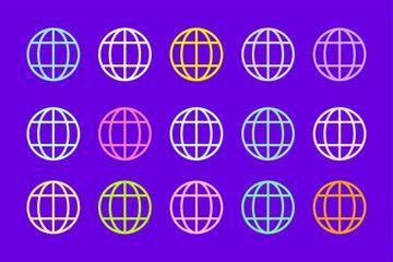 Purple Globe Logo - Abstract earth logo. Globe logo icon this stock vector