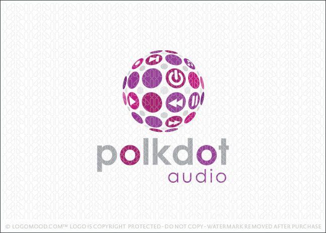 Purple Globe Logo - Readymade Logos Polka Dot Music Globe
