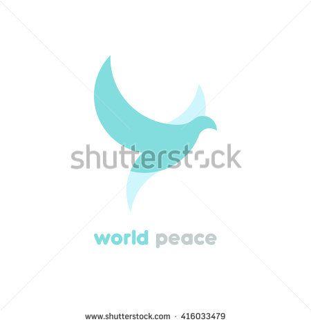 Bird Silhouette Logo - Dove vector logotype. Bird silhouette logo. World peace. Flying dove ...