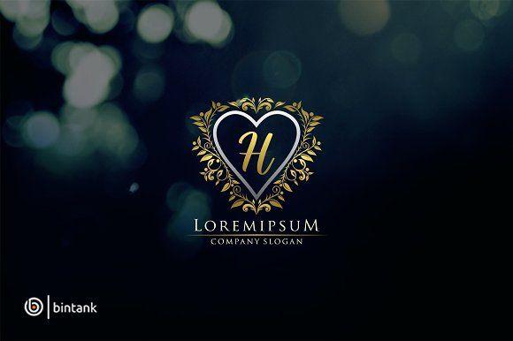 Gold H Logo - Luxury Heart H Letter Logo ~ Logo Templates ~ Creative Market
